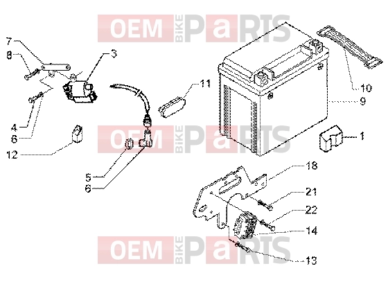 Electrical system » Battery - Piaggio X9 200