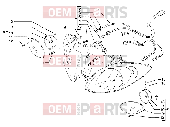 PIAGGIO Electrical system » Front lights