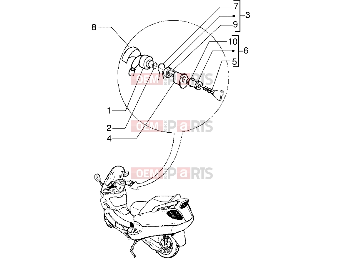 Electrical system » Key operated switch - Piaggio X9 500