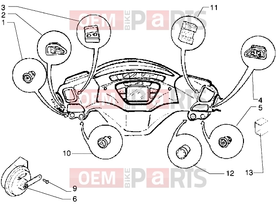 Electrical system » Switch-Horn - Piaggio X9 500