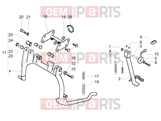 Chassis » Central Stand - Piaggio X9 500 Evolution (USA)