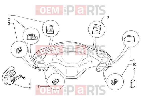 Handlebars » Electrical Devices-Electric Horn - Piaggio X9 500 Evolution (USA)