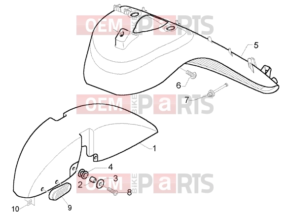 Chassis » Wheel Compartment- Mudguard - Piaggio X9 500 Evolution (USA)