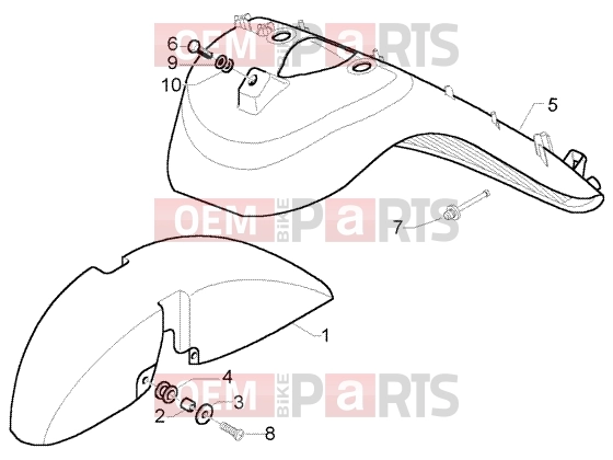 Chassis » Wheel compartment-mudguard - Piaggio X9 500 Evolution ABS