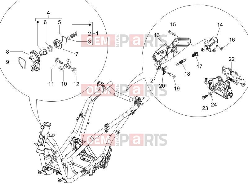 PIAGGIO X9 500 Evolution ABS Frame - Plastic parts - Coachwork » Locks