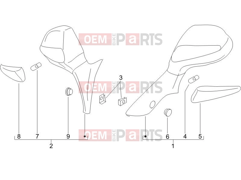 Frame - Plastic parts - Coachwork » Driving mirror/s - Piaggio X9 500 Evolution 2006