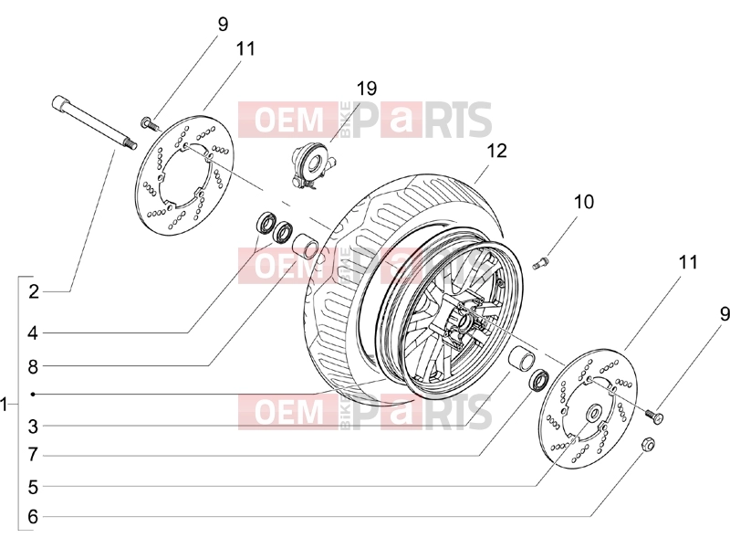 PIAGGIO X9 500 Evolution Suspensions - Wheels » Front wheel