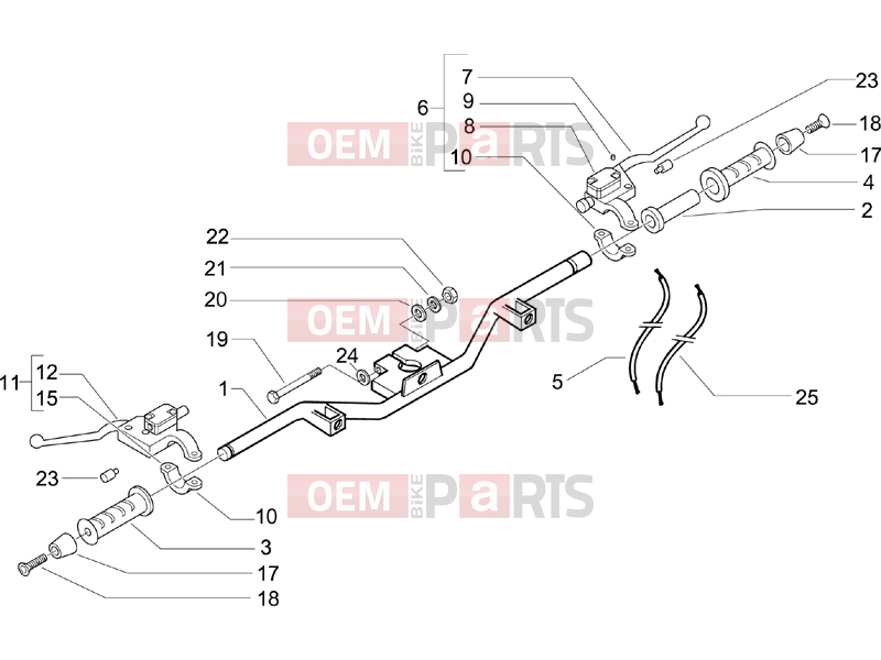 PIAGGIO X9 500 Evolution Handlebars/Steering » Handlebars - Master cil.