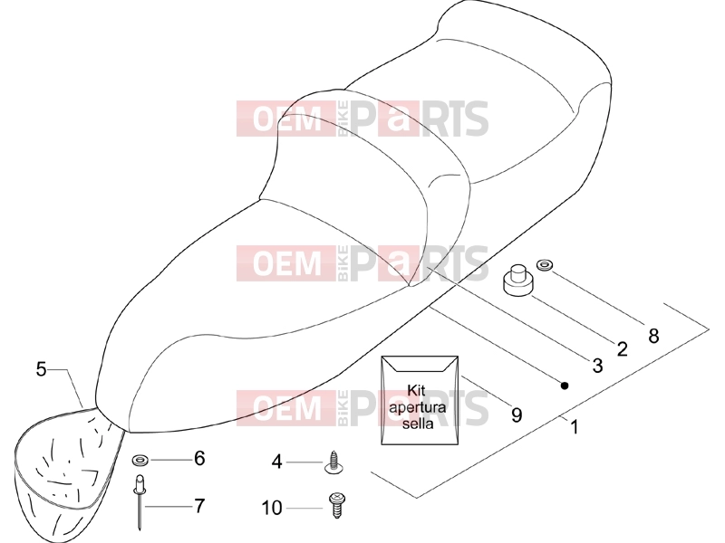 PIAGGIO X9 500 Evolution Frame - Plastic parts - Coachwork » Saddle/seats