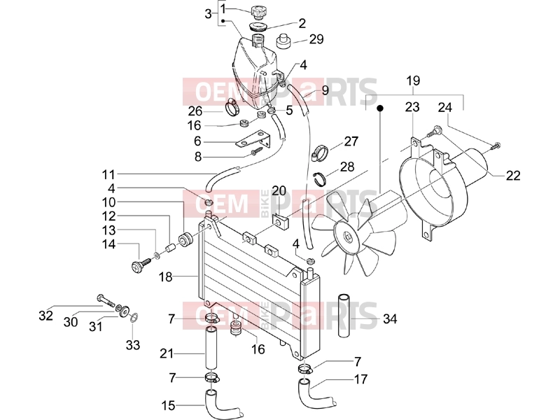 PIAGGIO X9 500 Evolution Frame - Plastic parts - Coachwork » Cooling system
