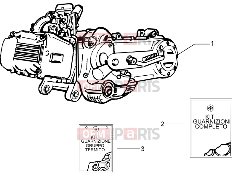 Engine » Engine, assembly - Piaggio Zip 100 4T 2006