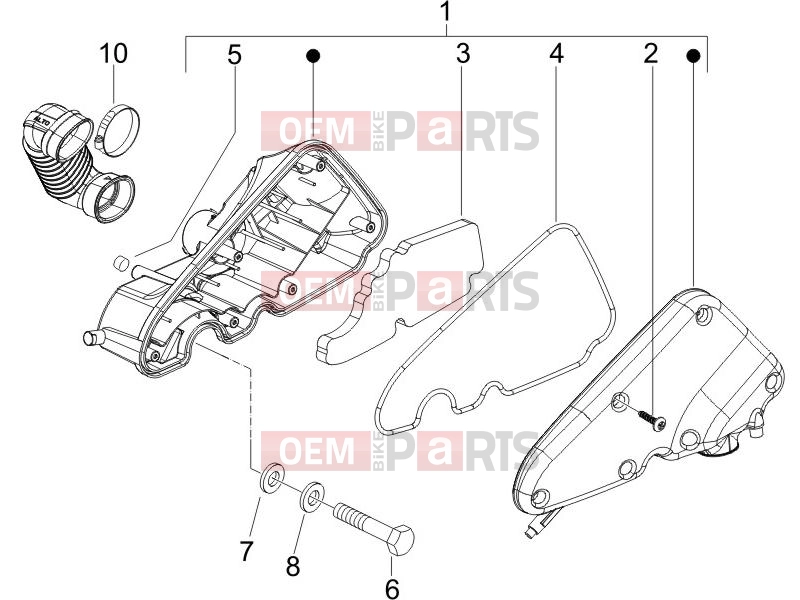 Engine » Air filter - Piaggio Zip 100 4T 2007