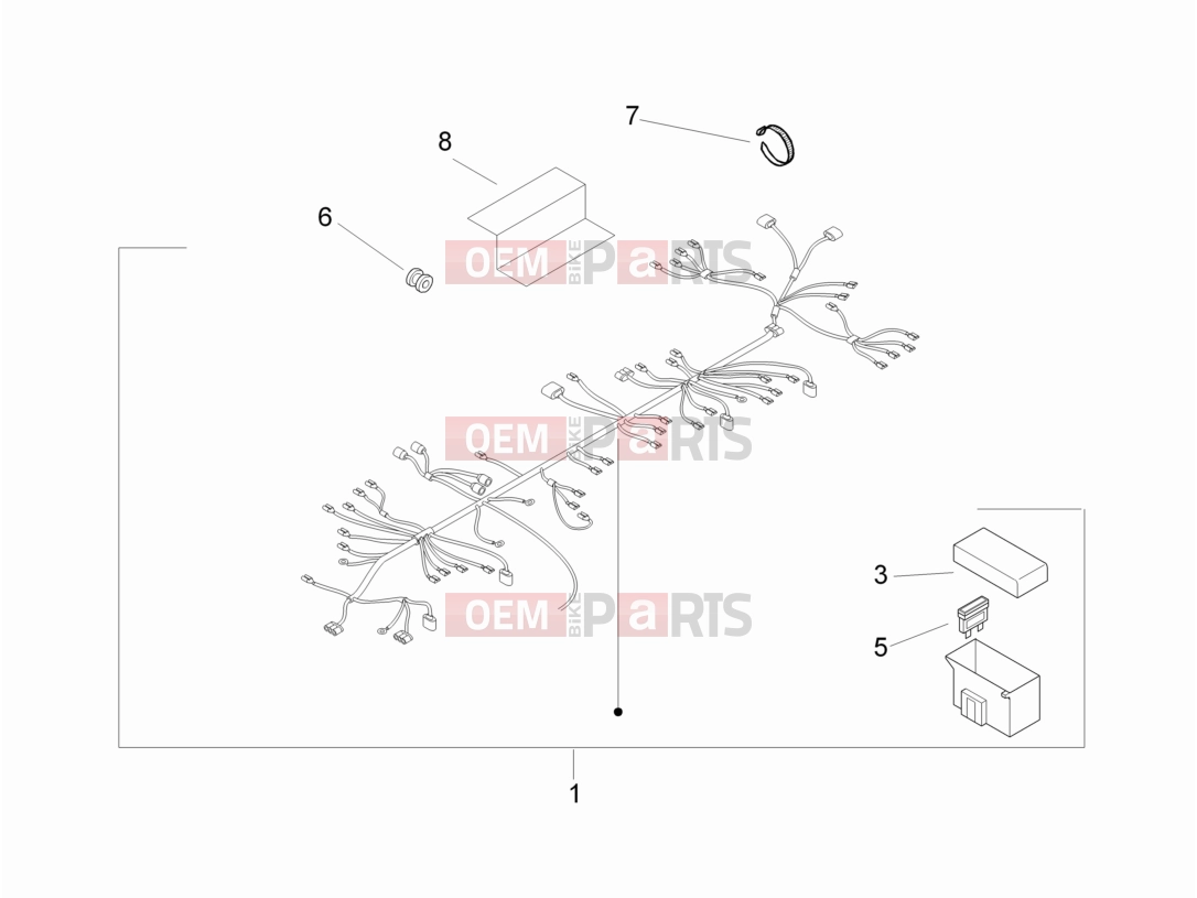 Electrical system » Main cable harness - Piaggio Zip 100 4T 2008