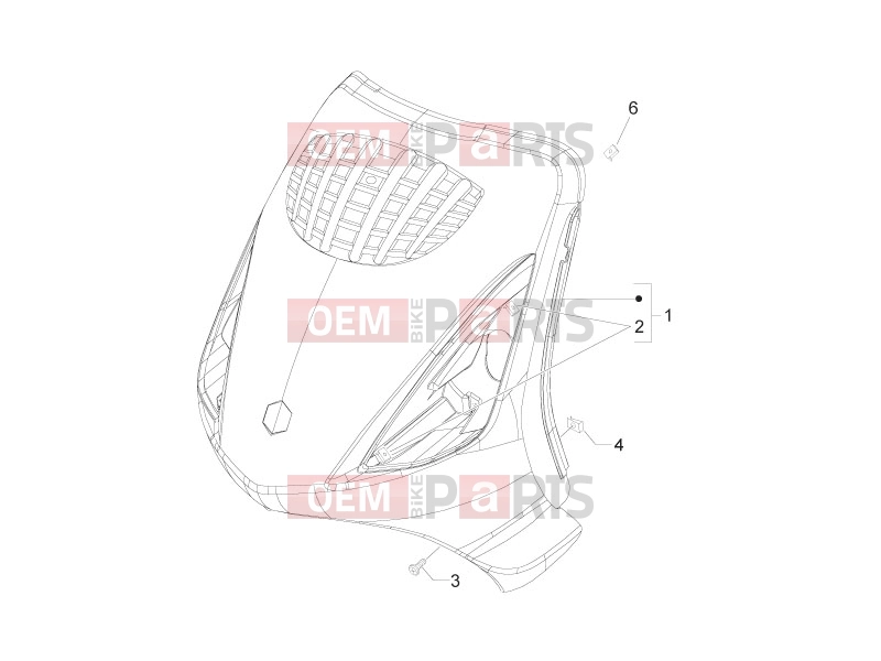 Frame - Plastic parts - Coachwork » Front shield - Piaggio Zip 50 2T 2012