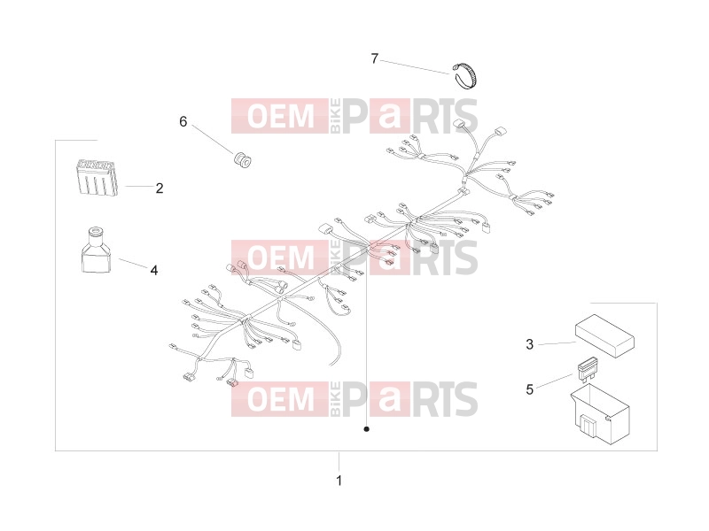 Electrical system » Main cable harness - Piaggio Zip 50 2T 2012