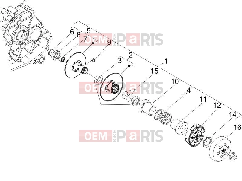 Engine » Driven pulley - Piaggio Zip 50 2T 2015