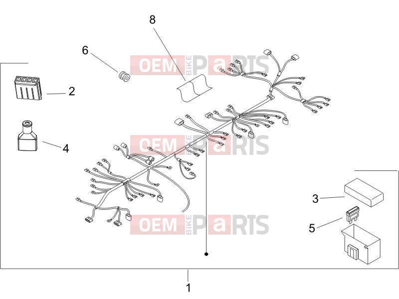 Electrical system » Main cable harness - Piaggio Zip 50 4T 2007