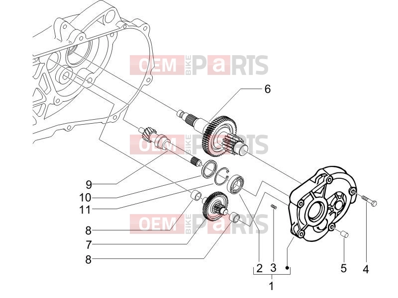 Engine » Reduction unit - Piaggio Zip 50 4T 2009
