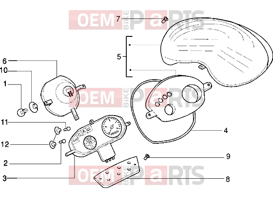 PIAGGIO Electrical system » Headlamp-Fairing-Meter combination