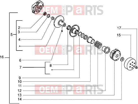 Engine » Driven pulley - Piaggio Zip 50 RST