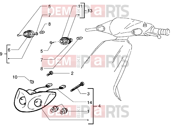 Electrical system » Headlamp - Piaggio Zip SP 50 old.