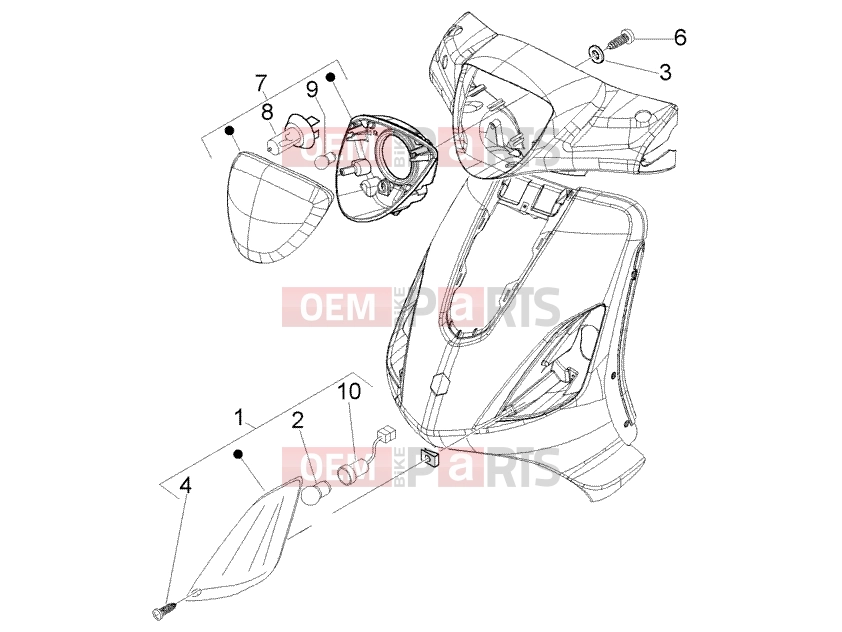 Electrical system » Front lights - Piaggio Fly 125 4T