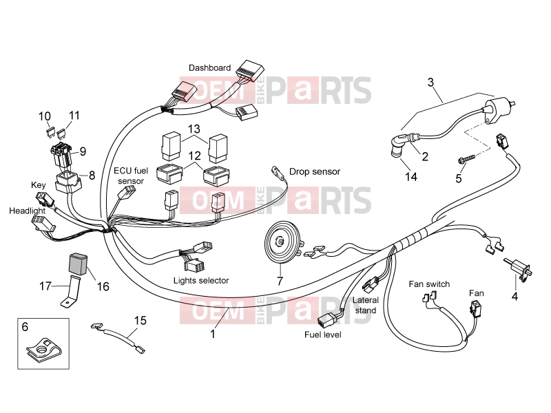 FRAME » Front electrical system - Aprilia Atlantic 125 E3 2011