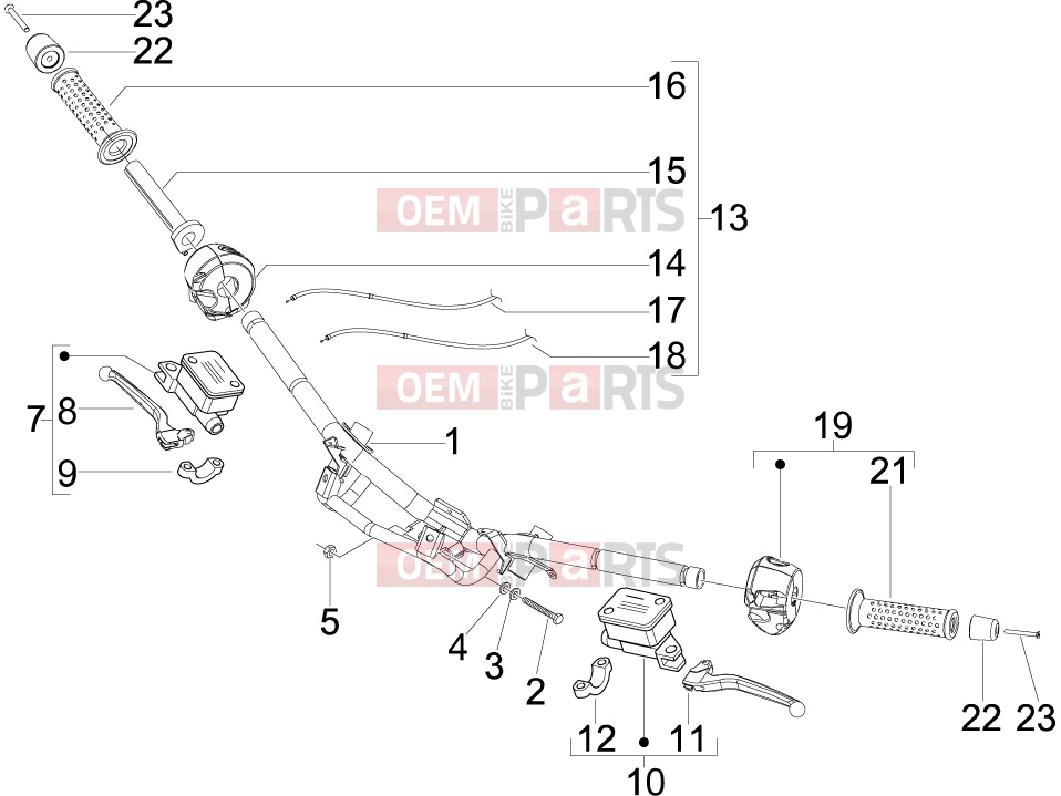 APRILIA SR MAX 125 Handlebars/Steering » Handlebars - Master cil.