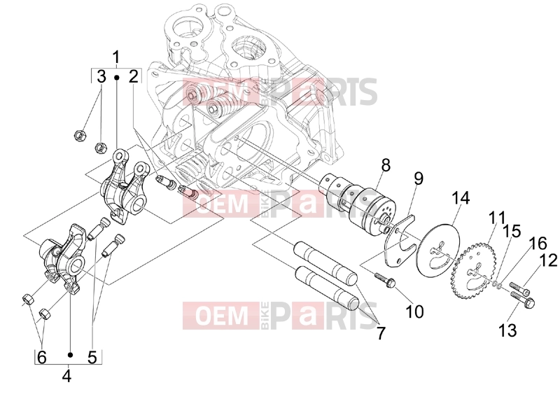 APRILIA SR MAX 125 Engine » Rocking levers support unit