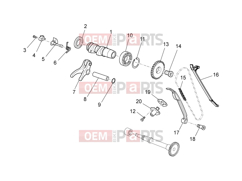 APRILIA MXV 450 Cross ENGINE » Front cylinder timing system