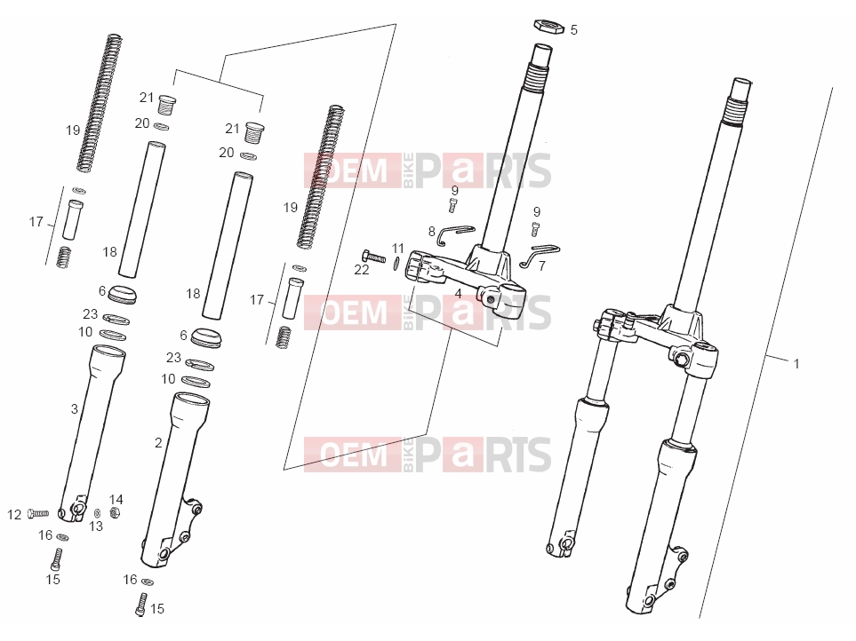 derbi Atlantis 50 4T Tables » Front fork