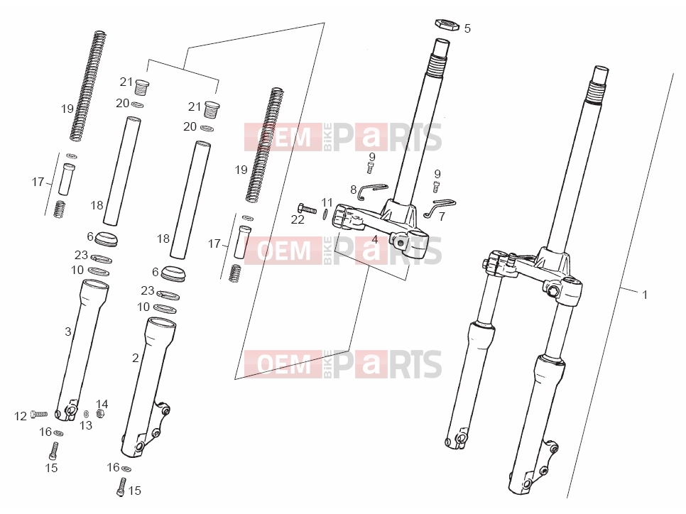 Tables » Front fork - Derbi Atlantis 50 2T 2003
