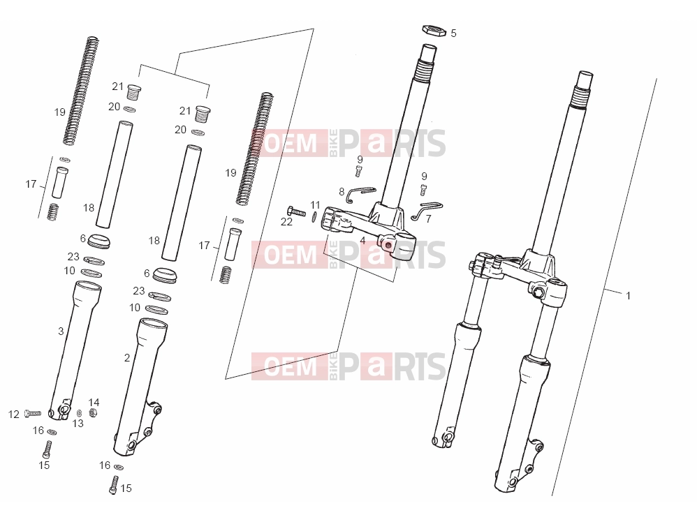 derbi Atlantis 50 2T Tables » Front fork