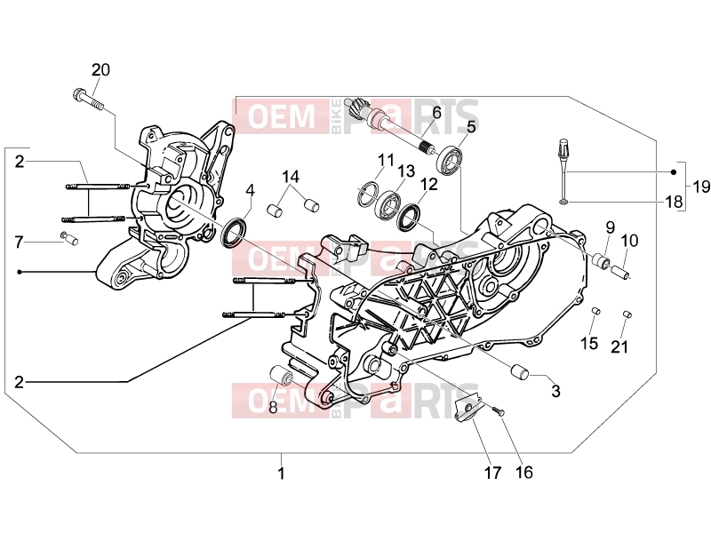 derbi Boulevard 100 4T Engine » Crankcase