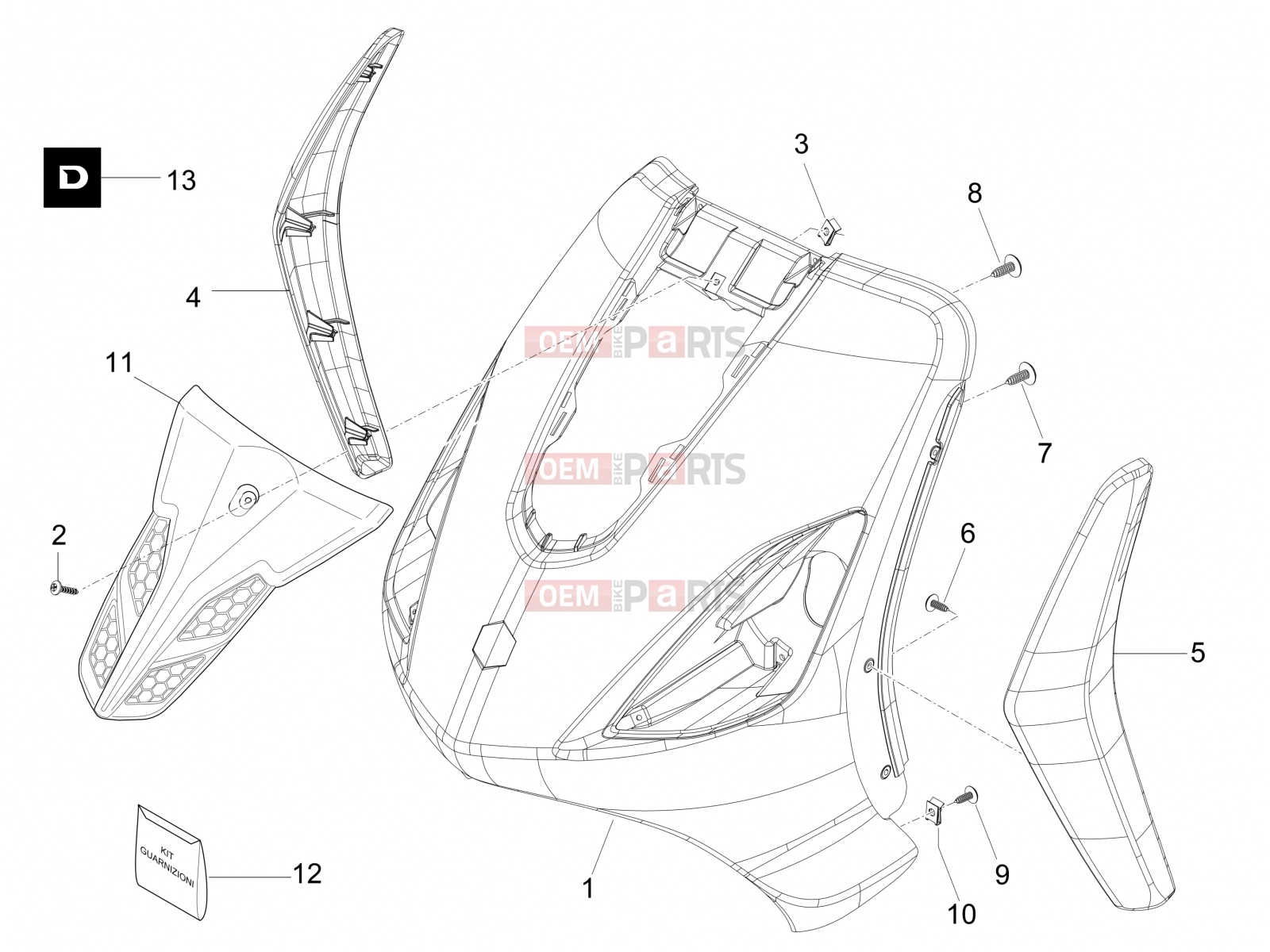 derbi Boulevard 50 2T Tables » Front shield
