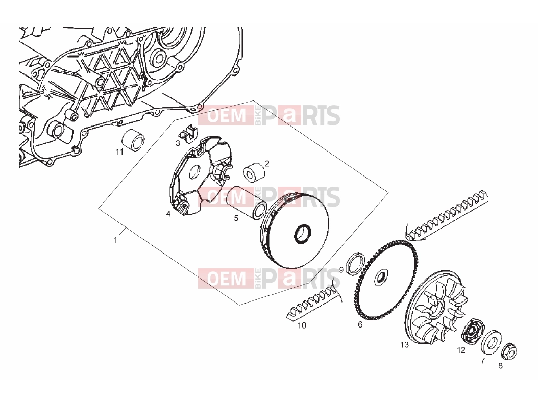 derbi Boulevard 50 2T Tables » Variator