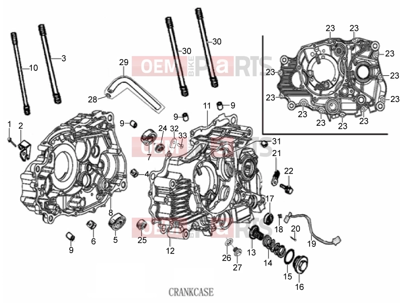 Engine » CRANKCASE - Derbi ETX 150 2014