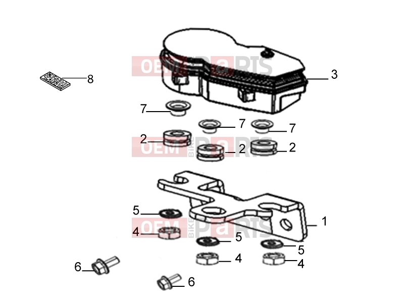 Frame » Dashboard assembly - Derbi ETX 150 2018