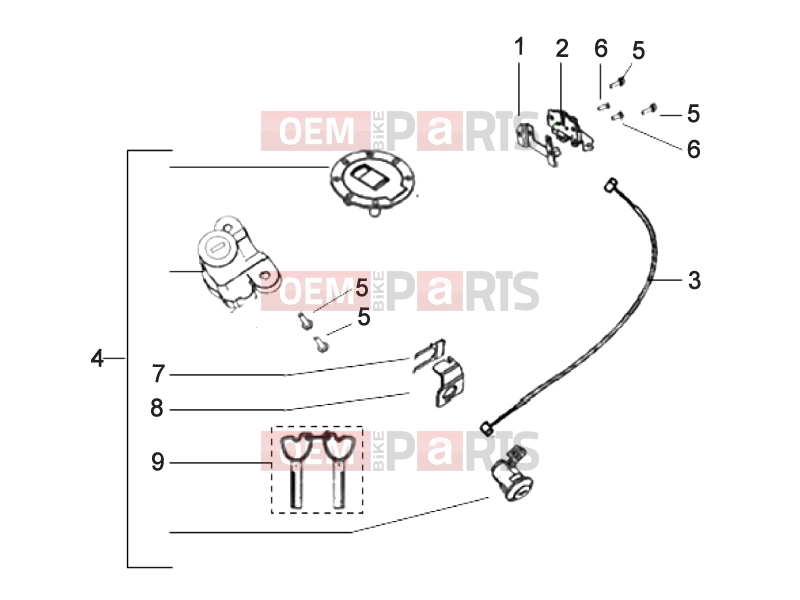 Frame » Locks - Derbi ETX 150 2018