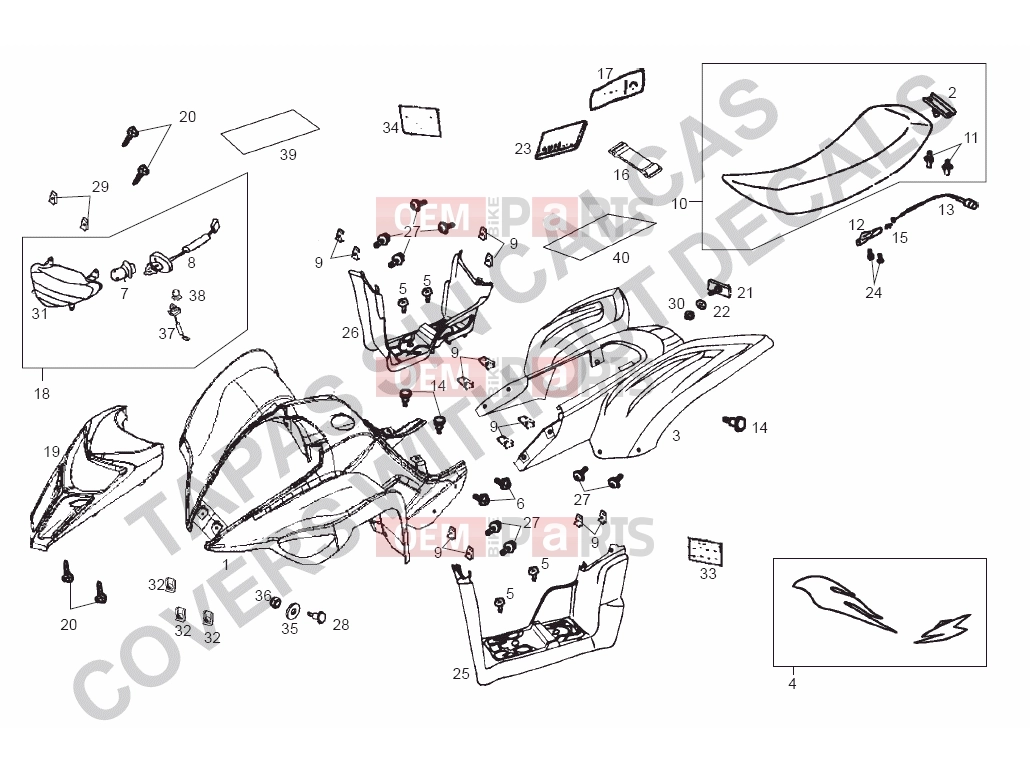 Tables » Frame - Derbi QUAD DFW 50 2005