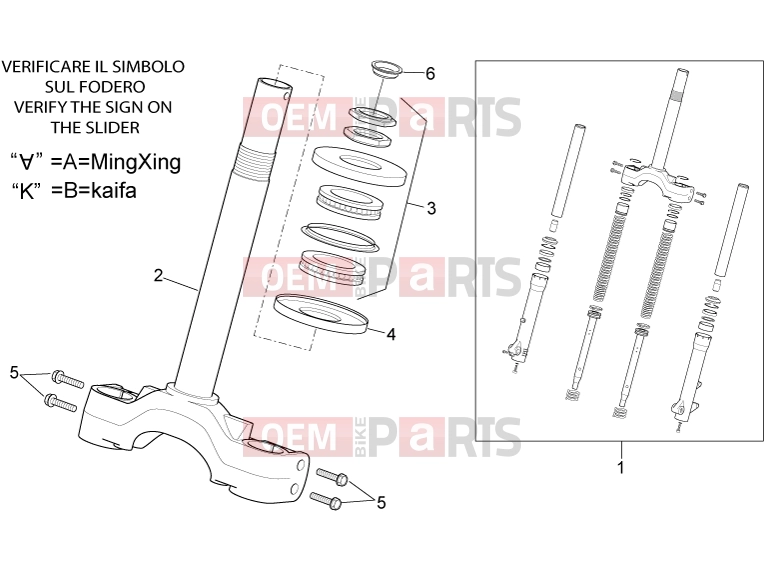 derbi Rambla 300 Tables » Front fork I