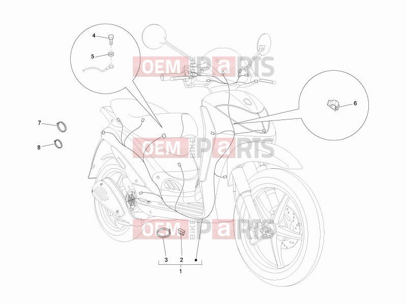Electrical system » Main cable harness - Derbi Sonar 50 2T 2010