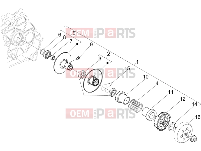 Engine » Driven pulley - Derbi Sonar 50 2T 2011