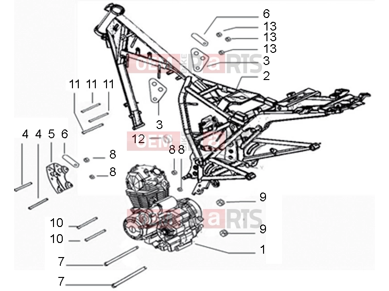 derbi STX 150 Frame » Eengine and frame