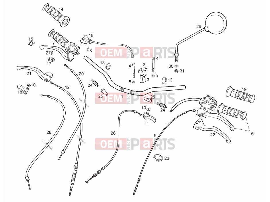 derbi Variant Courier 50 Tables » Handlebar - Controls