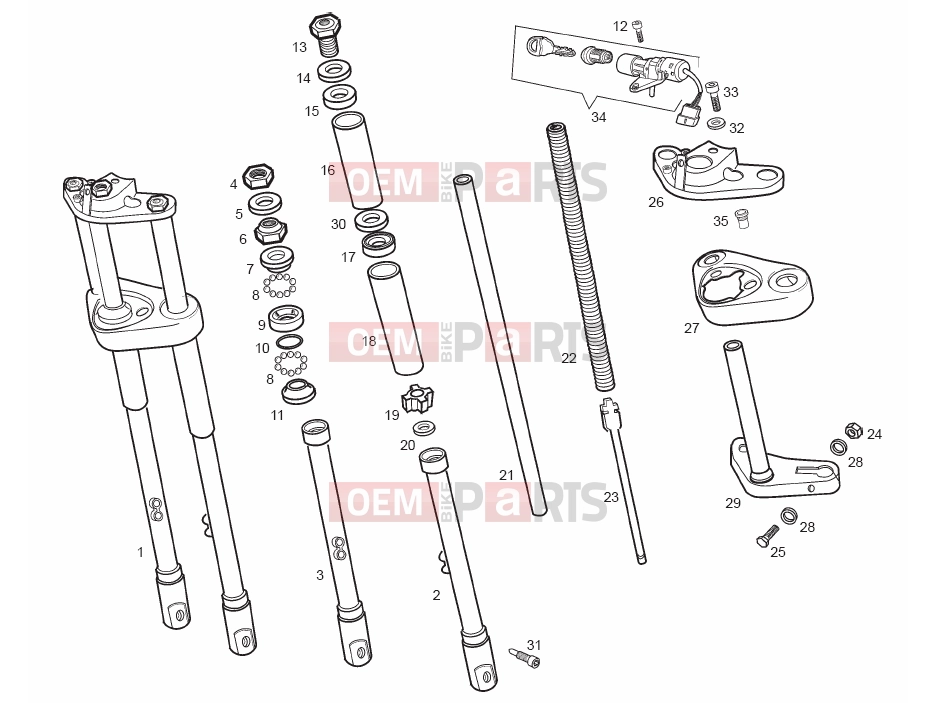 derbi Variant Revolution 50 Tables » Front fork