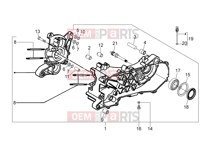 derbi Variant Sport 50 ENGINE » Crankcase