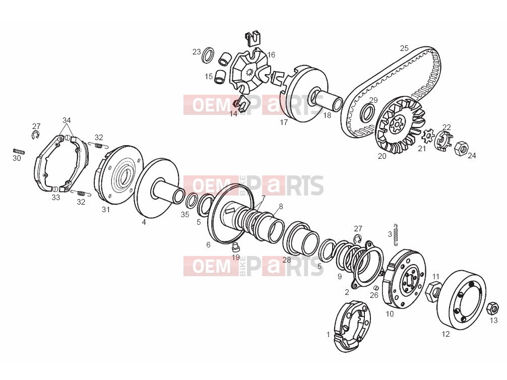 derbi Variant Start-Courier 50 Tables » Variator