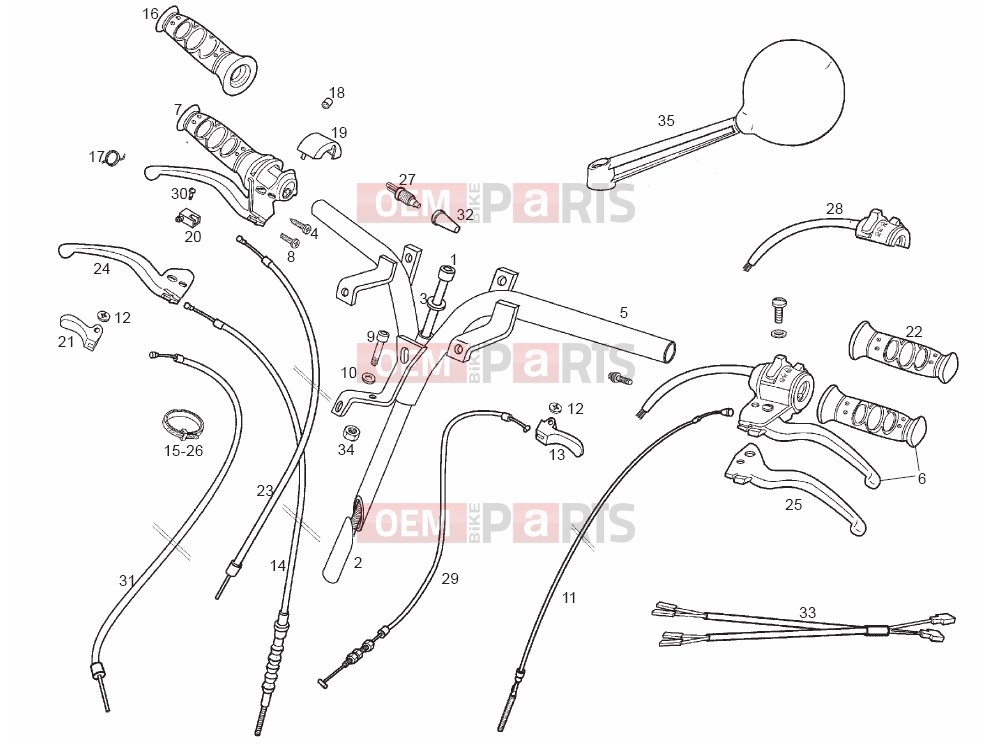 derbi Variant Start-Courier 50 Tables » Handlebar - Controls