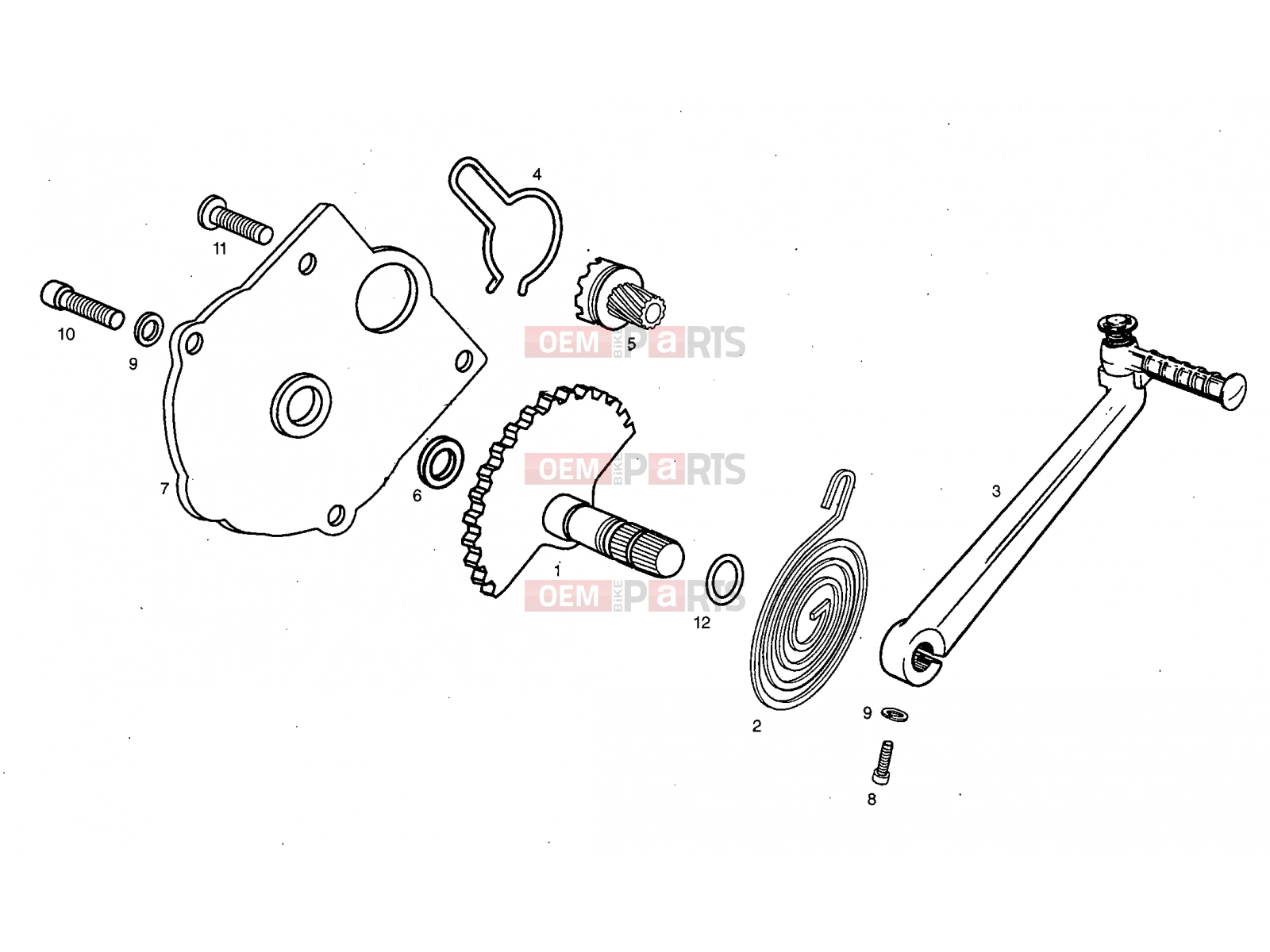 Tables » Starter assembly - Derbi Variant Start-Stop 50 2001